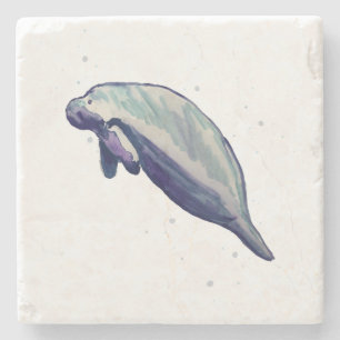 Manatee Schilderij Florida Springs Dieren Stenen Onderzetter