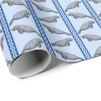 Manatee Stripe Wrapping Paper Cadeaupapier