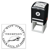 Manatee Tekening Naam Retouradres Zelfinktende Stempel (In situ)