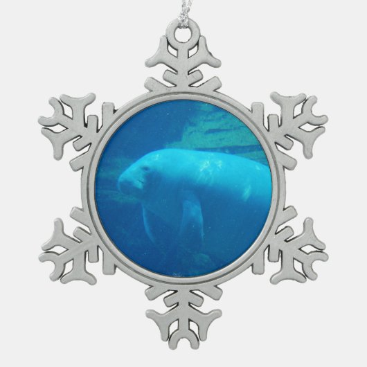 Manatee Tin Sneeuwvlok Ornament (Voorkant)