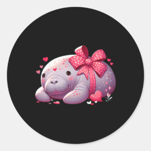 Manatee Valentijnsharten Dier Zee Oceaan 1 Ronde Sticker