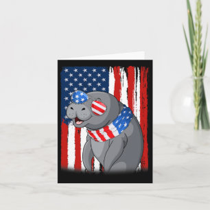 Manatee Verenigde Staten Vlag Patriottische Manate Kaart