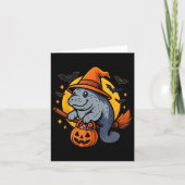 Manatee Witch Hat Pumpkin Halloween Soky Season Kaart (Voorkant)