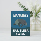 Manatee Zee Koe Dier Manatee Briefkaart (Staand voorkant)