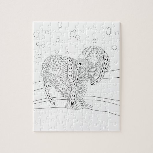 Manatees Adulte Coloration Puzzle (Vertical)