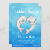 Manatees bruiloft doucheuitnodiging kaart (Voorkant / Achterkant)