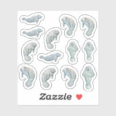 Manatees Custom Vinyl Sticker Sheet 3" (Feuille)