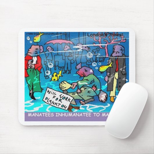 Manatees Inhumanatee Funny T - shirts Mokken Kaart Muismat (Met muis)