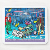 Manatees Inhumanatee Funny T - shirts Mokken Kaart Muismat (Voorkant)