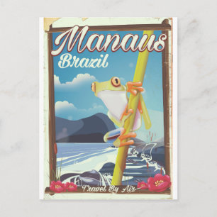 Manaus Brazilië vintage reisposter Briefkaart