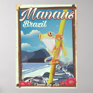 Manaus Brazilië vintage reisposter Poster