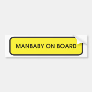 Manbaby aan boord van de Bumpersticker