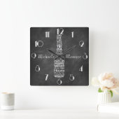 Mancave Blackboard Retro Chalk Persoonlijk Vierkante Klok (Huis)