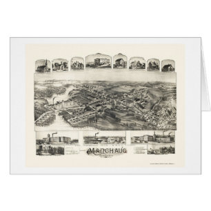 Manchaug, MA Panoramic Map - 1891
