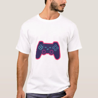 Manche de jeu néon moderne T-Shirt en coton blanc