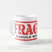 Manche FRAGILE Très Amusante Avec Soin Café Mug (Devant gauche)