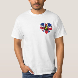 Manchester Bee en Union Jack Heart Solidarity T-shirt