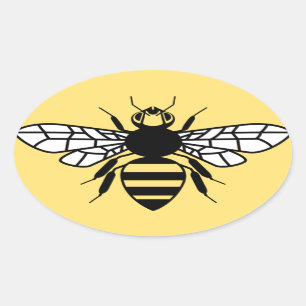 Manchester Bee Ovale Sticker