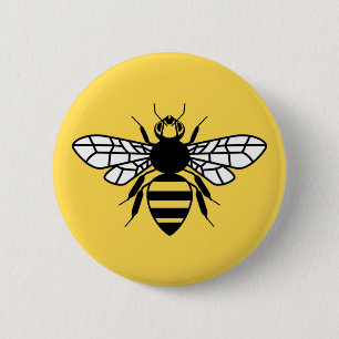 Manchester Bee Ronde Button 5,7 Cm