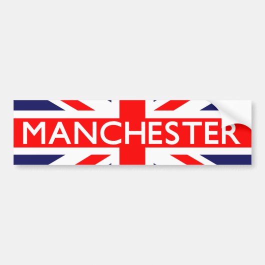 Manchester: Britse vlag Bumpersticker (Voorkant)