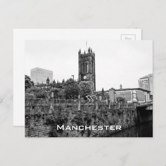 Manchester City Center en Cathedral Briefkaart (Voorkant / Achterkant)