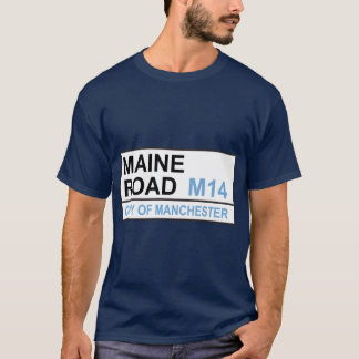 Manchester City Voetbalteam Maine Road Straatbord T-shirt