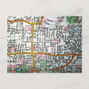 MANCHESTER, CT  Kaart Briefkaart