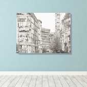 Manchester Deansgate uitzicht uit cafe.2010 Canvas Afdruk (Insitu (Houten vloer))