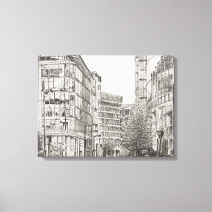 Manchester Deansgate uitzicht uit cafe.2010 Canvas Afdruk