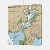 Manchester door het Zee MA Chart Keramisch Ornament (Links)
