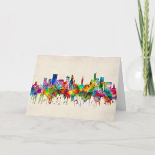 Manchester England Skyline Feestdagen Kaart