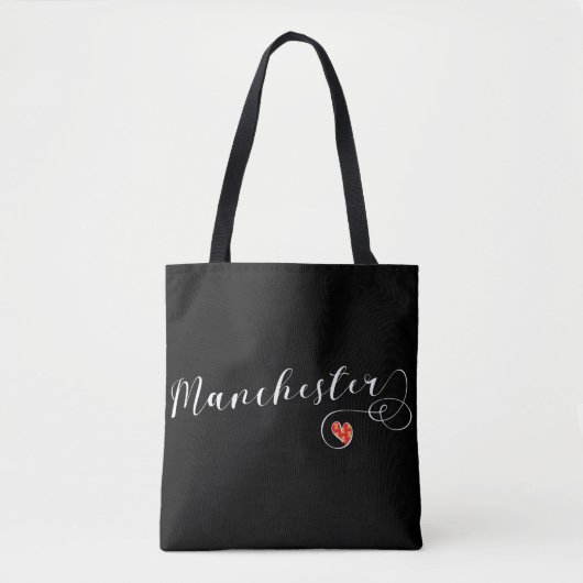 Manchester Heart Grocery Bag, Engeland Draagtas (Voorkant)
