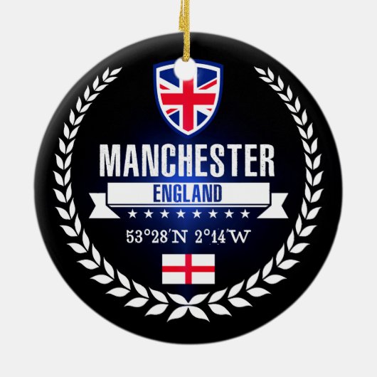 Manchester Keramisch Ornament (Achterkant)
