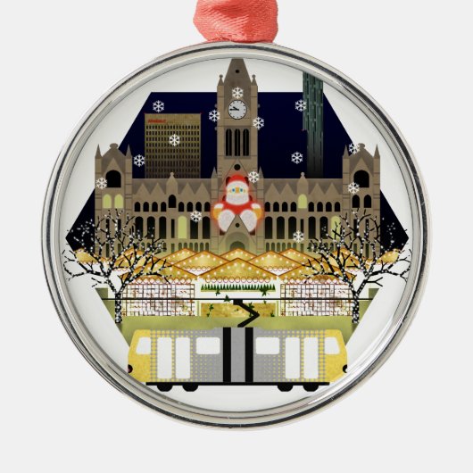 Manchester kerstmarkten metalen ornament (Voorkant)