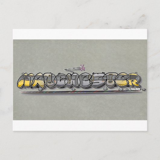 Manchester Metrolink tram graffiti tram Briefkaart (Voorkant)