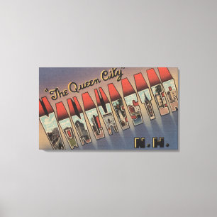 Manchester, New Hampshire - Large Letter Scenes Canvas Afdruk