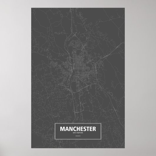 Manchester, New Hampshire (zwart wit) Poster (Voorkant)
