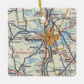 Manchester NH Map Keramisch Ornament (Voorkant)