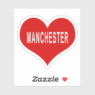MANCHESTER Rode Hart Vinyl Sticker
