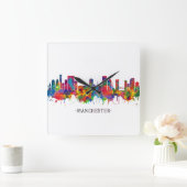 Manchester Skyline Vierkante Klok (Huis)