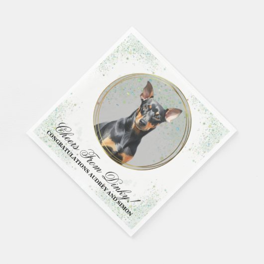 Manchester Terrier bruiloft servetten met honden F (Hoek)