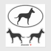 Manchester Terrier Dog Silhouettes Vinyl Stickers (Vel)