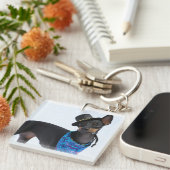 Manchester Terrier Happiness Sleutelhanger Festive (Voorkant Rechts)