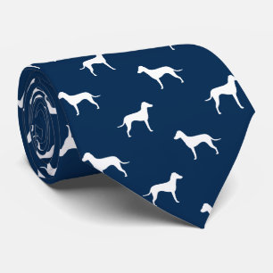 Manchester Terrier met Natural Ears Silhouettes Stropdas