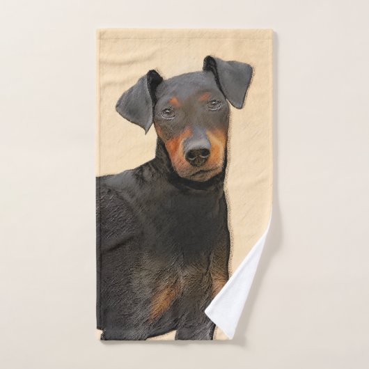 Manchester Terrier Peinture Art animal original (Serviette à main)