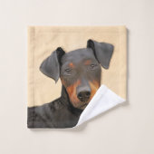Manchester Terrier Peinture Art animal original (Gant de toilette)