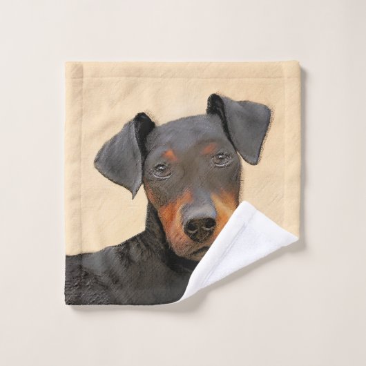 Manchester Terrier Peinture Art animal original (Gant de toilette)