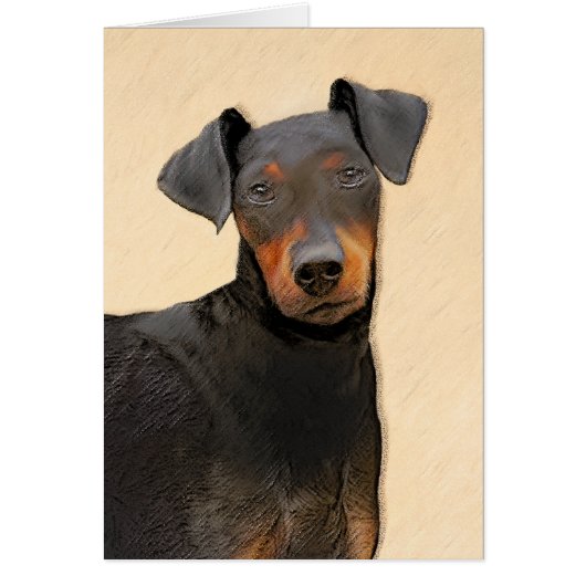 Manchester Terrier Peinture Art animal original (Devant)