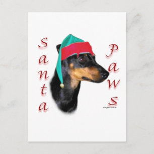 Manchester Terrier Santa Paws Feestdagenkaart