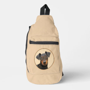 Manchester Terrier Schilderij Originele Dier Kunst Sling Bag